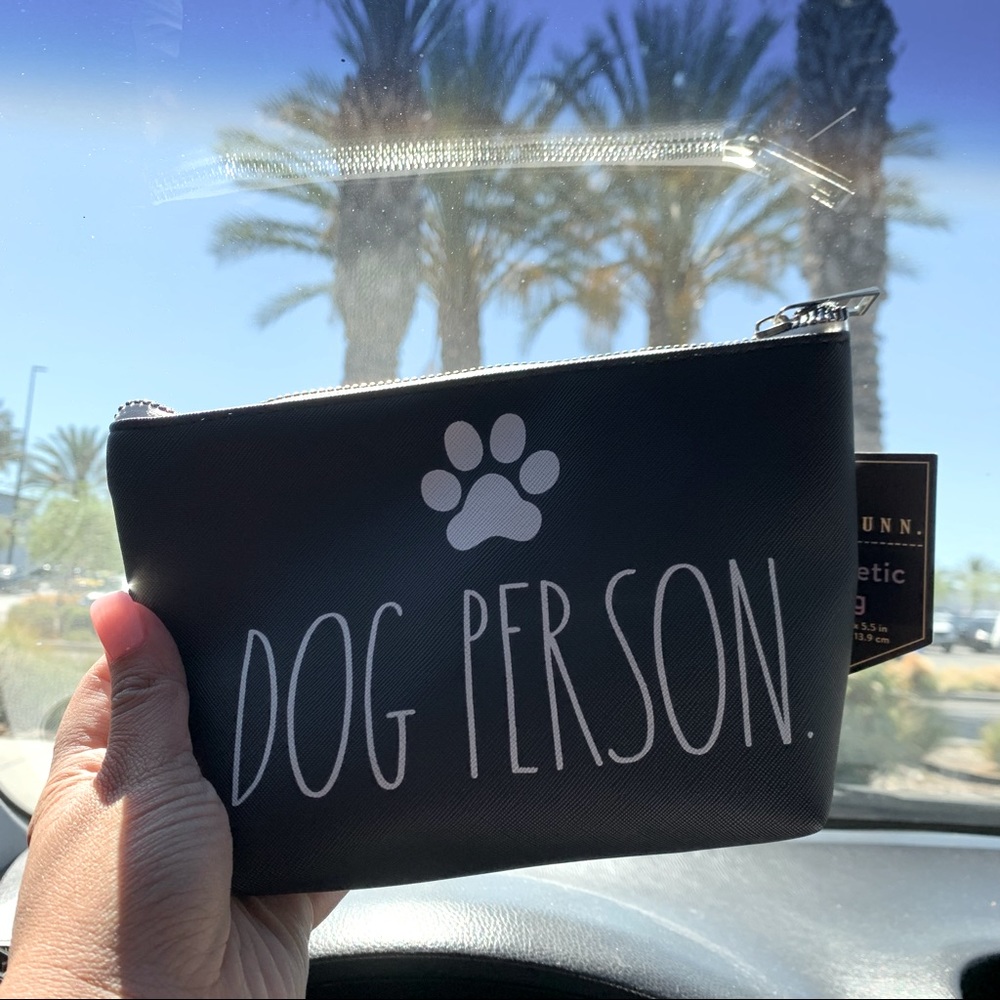 NWT RAE DUNN. Cosmetic Makeup Bag DOG PERSON